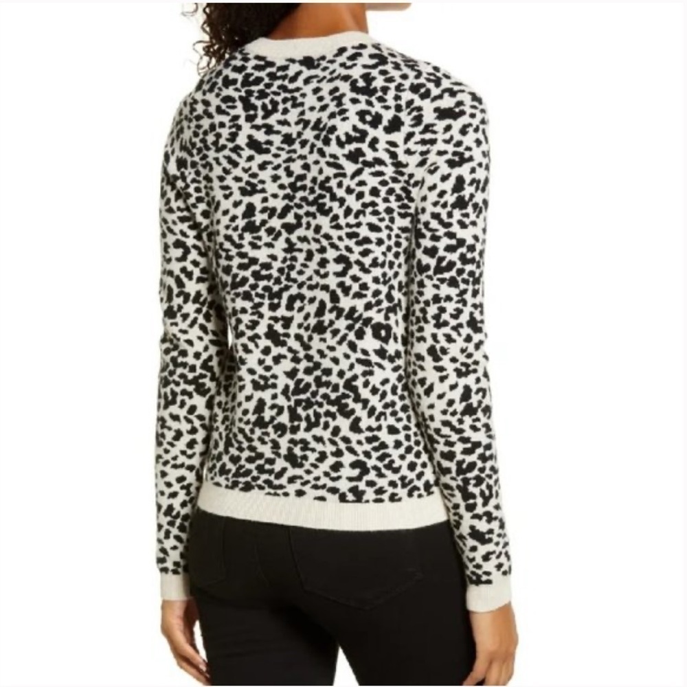 RACHEL PARCELL Crewneck Leopard Print Knit NWT Size Medium - Picture 7 of 13